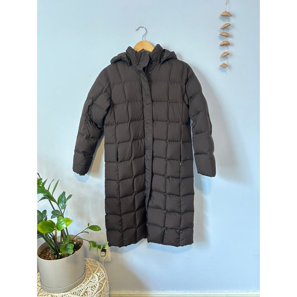 Chocolate Brown Long Hooded Goose Down Puffer Parka (Women's XS/P | Size‎ 2-4)